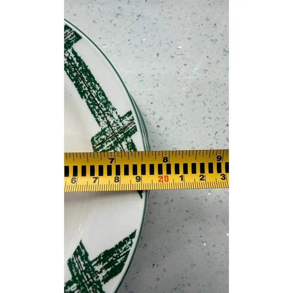 Citation Cades Cove 7.5” Salad Bread Plates Set of 8 Apple Green Lattice